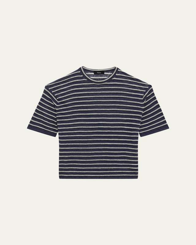 Stripe Knit Short-Sleeve Boyfriend T